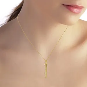 0.05 Carat 14K Solid Yellow Gold Necklace Bar Natural Diamond