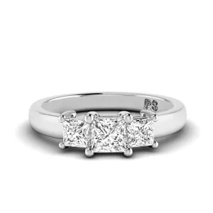 0.30-0.80 CT Princess Cut Diamonds - Three Stone Ring