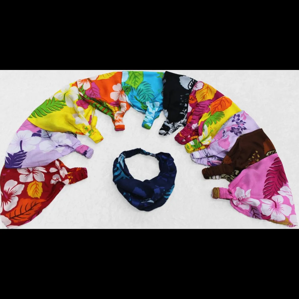 12 Hawaii Floral Elastic Bandana-Headbands ($1.95 each)