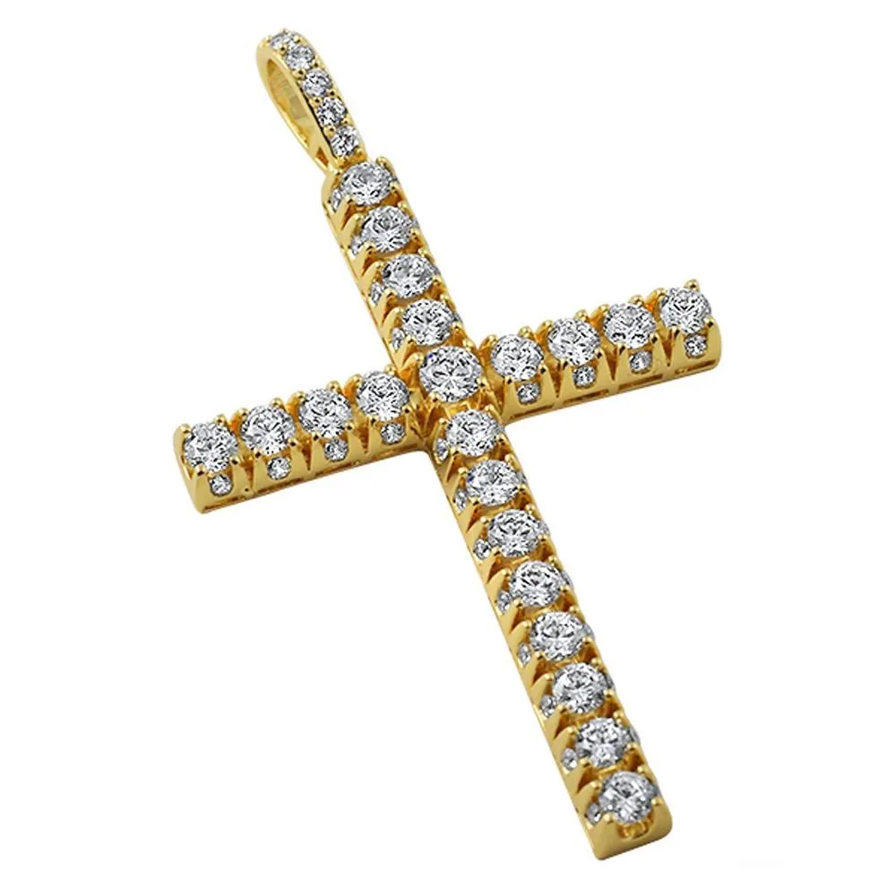 3D Bling Bling Tennis CZ Cross