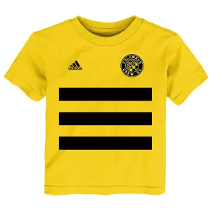 adidas Columbus Crew SC MLS Toddler (2T-4T) 3 Stripe Life Pitch Tee, Yellow