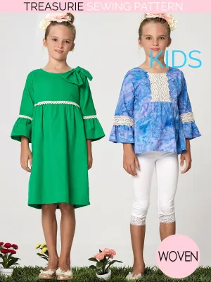 ANKE - Girls Dress and Top Pattern (2-10)