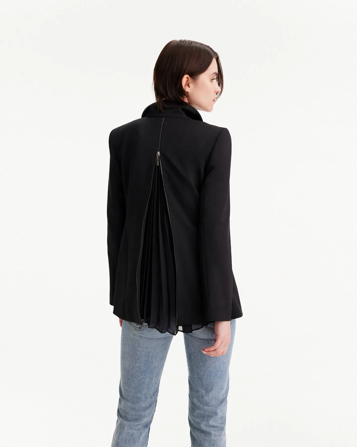 Aphrodite Zip-Pleated Back Jacket