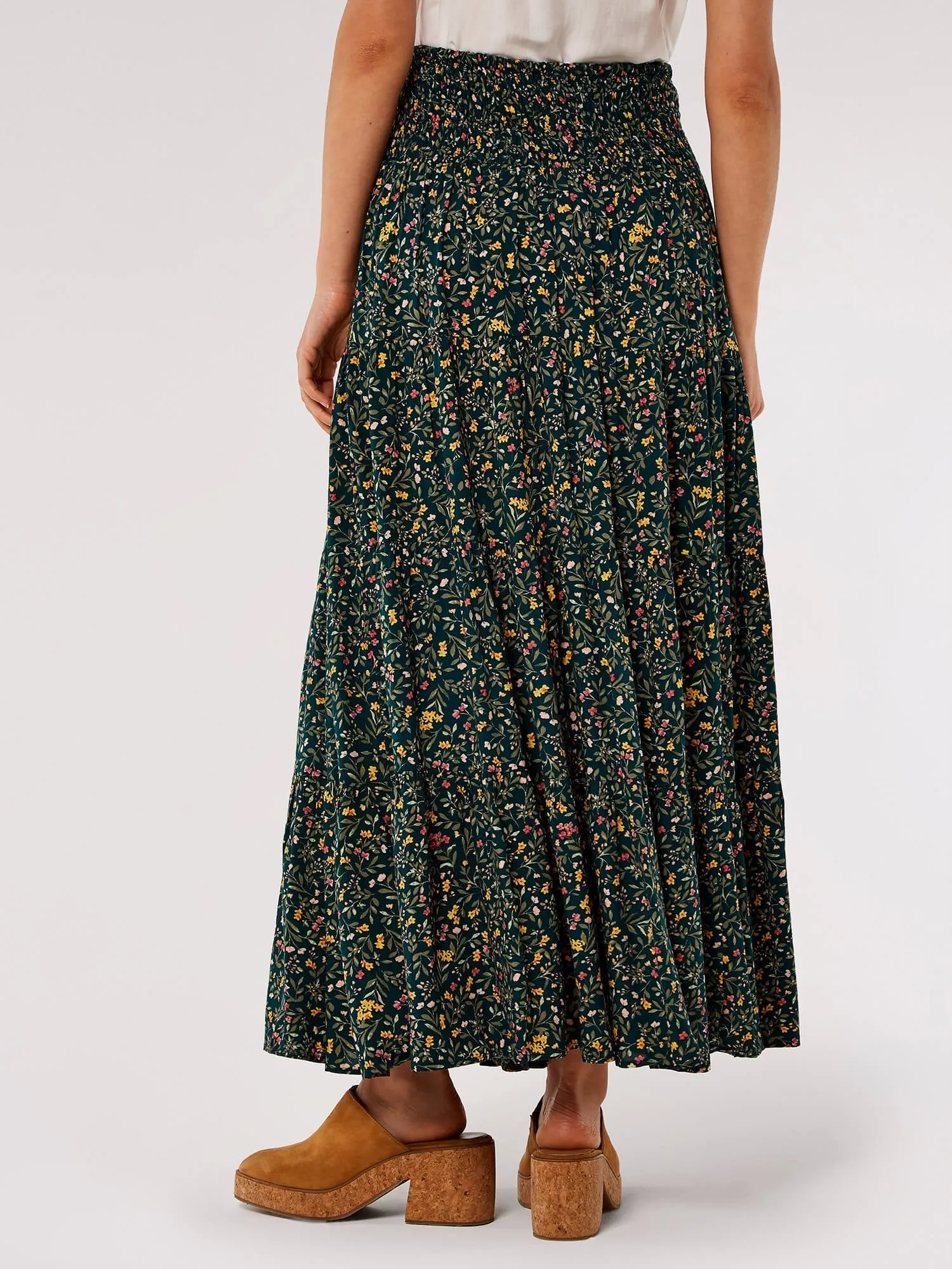 APRICOT - Flower Forest Smock Waist Skirt - 749351 - FINAL SALE