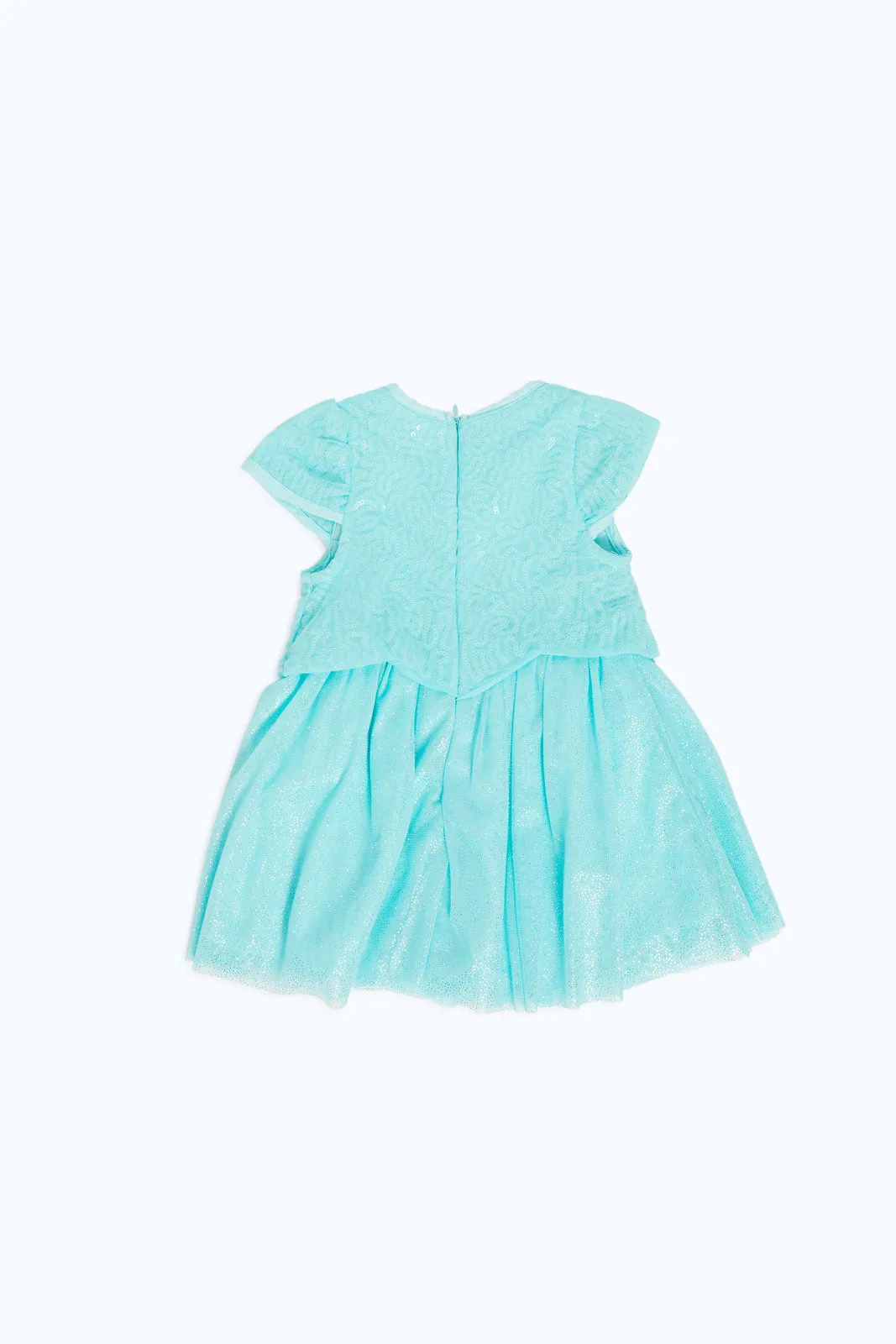 Baby Girl Blue Sequin And Glitter Bottom Dress