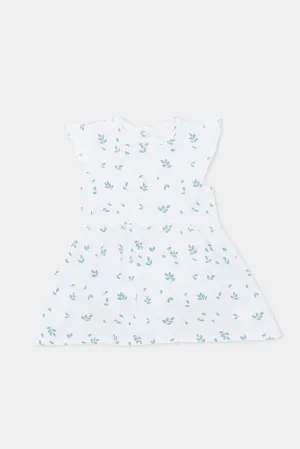 Baby Girls White Floral Print Dress