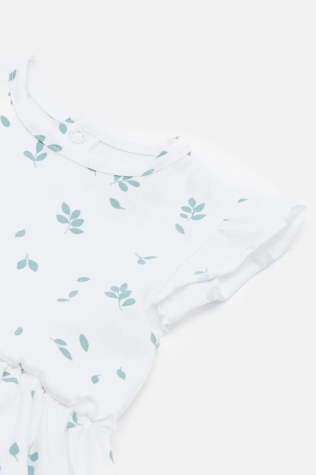 Baby Girls White Floral Print Dress