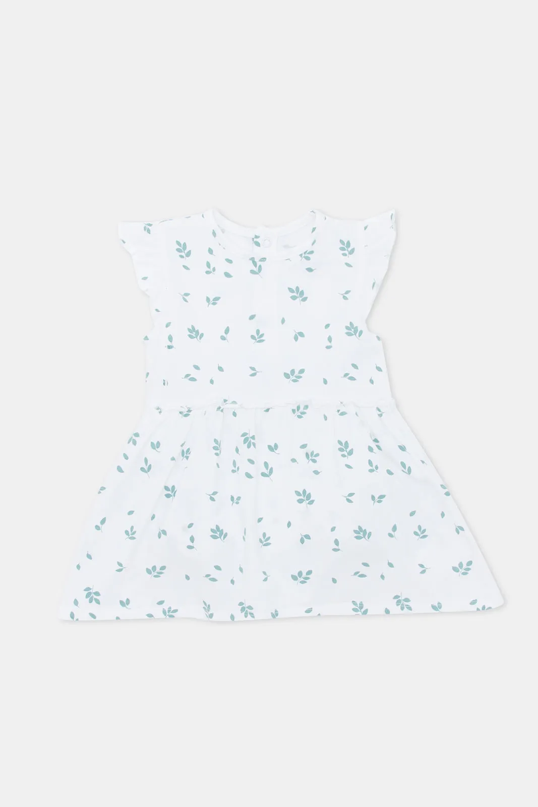 Baby Girls White Floral Print Dress