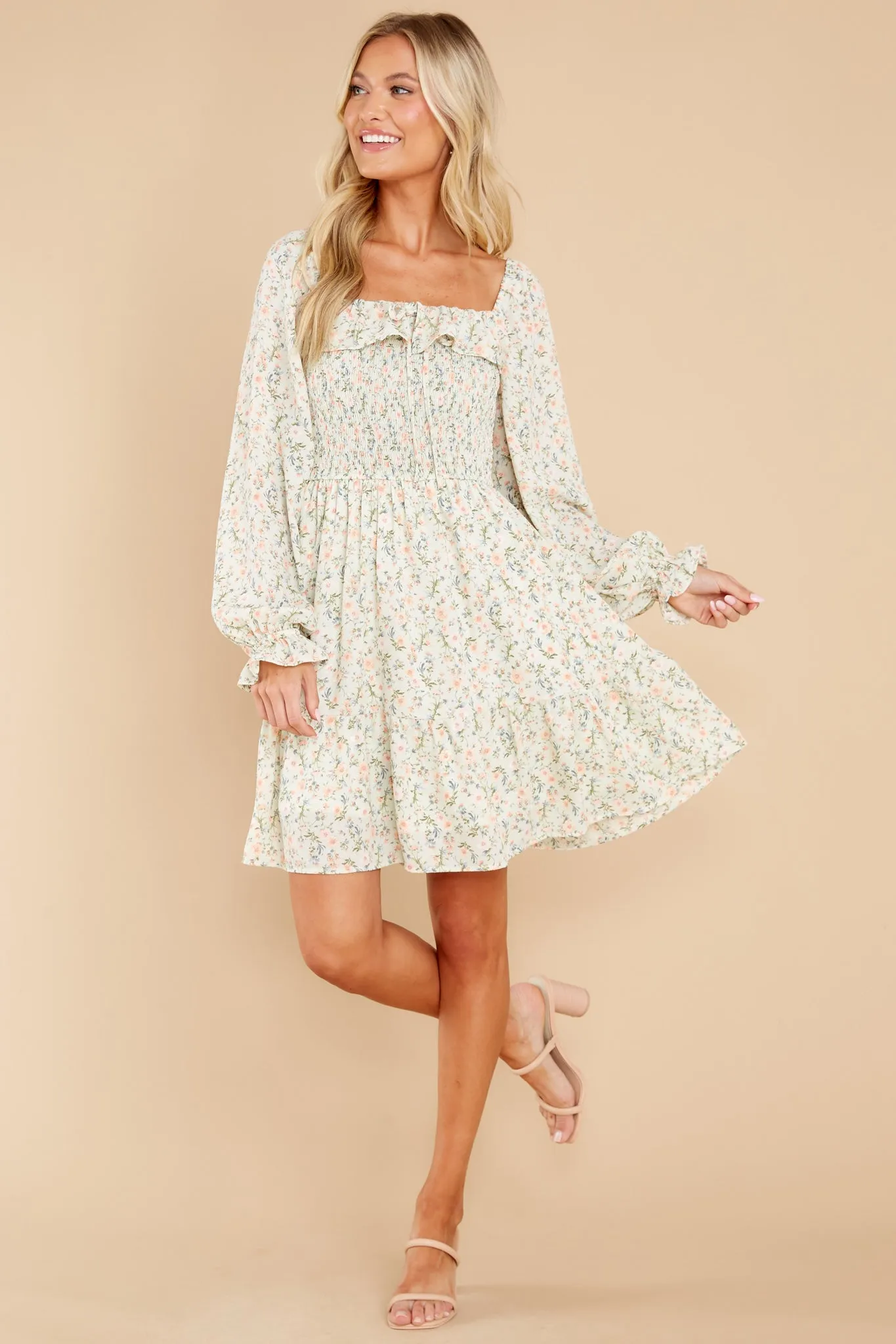 Be Amazing Mint Floral Print Dress