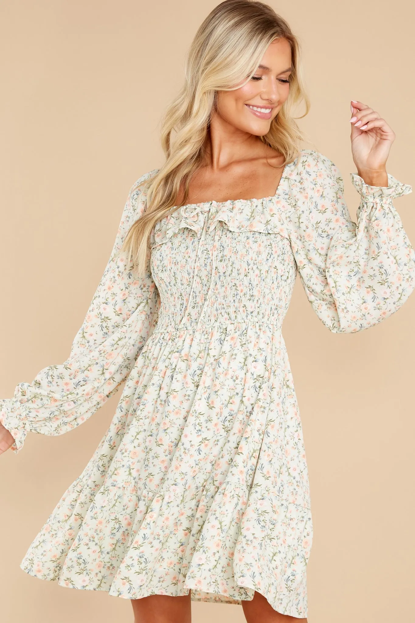 Be Amazing Mint Floral Print Dress