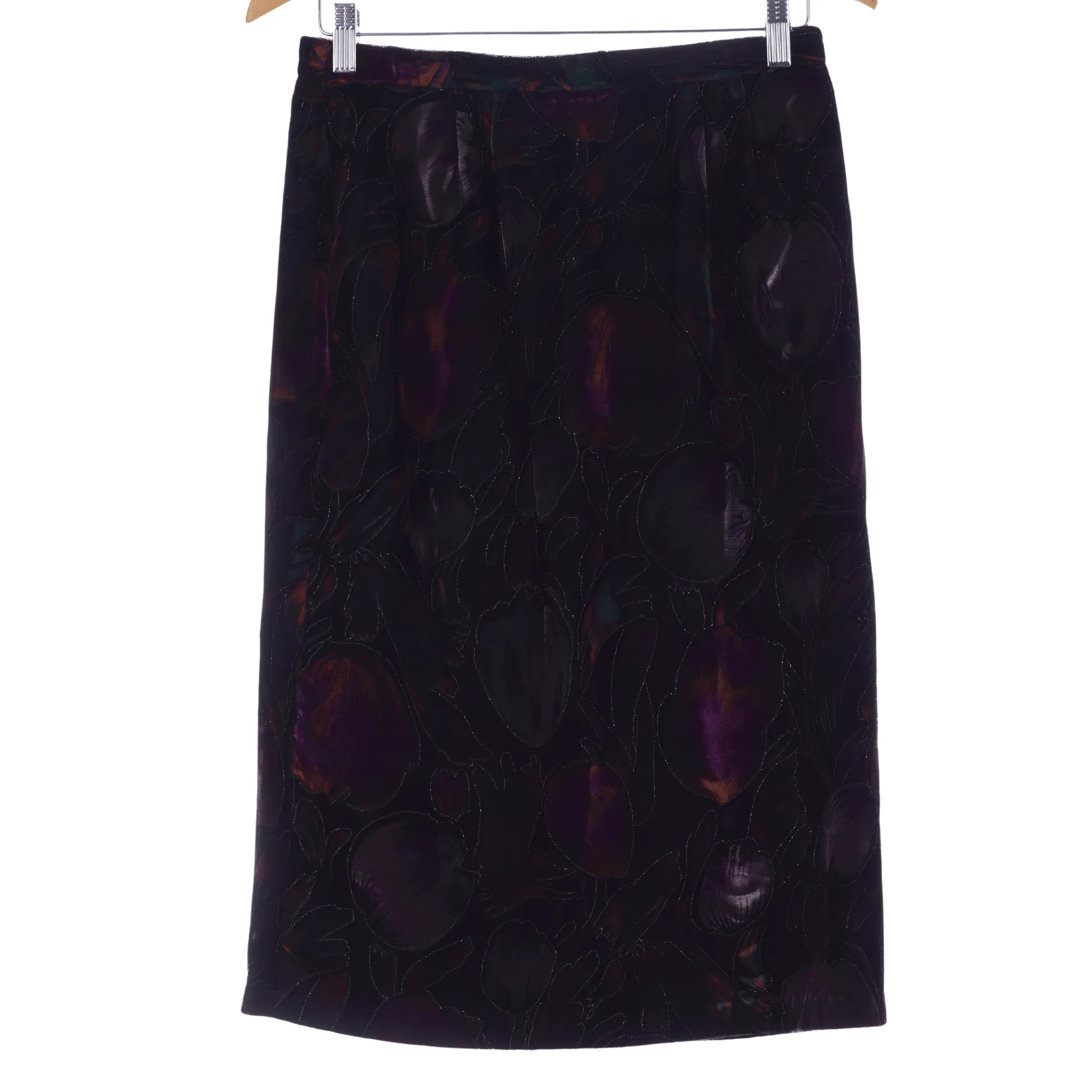 Berkertex Tulip Design Velvet Skirt Purples and Oranges. UK Size 10