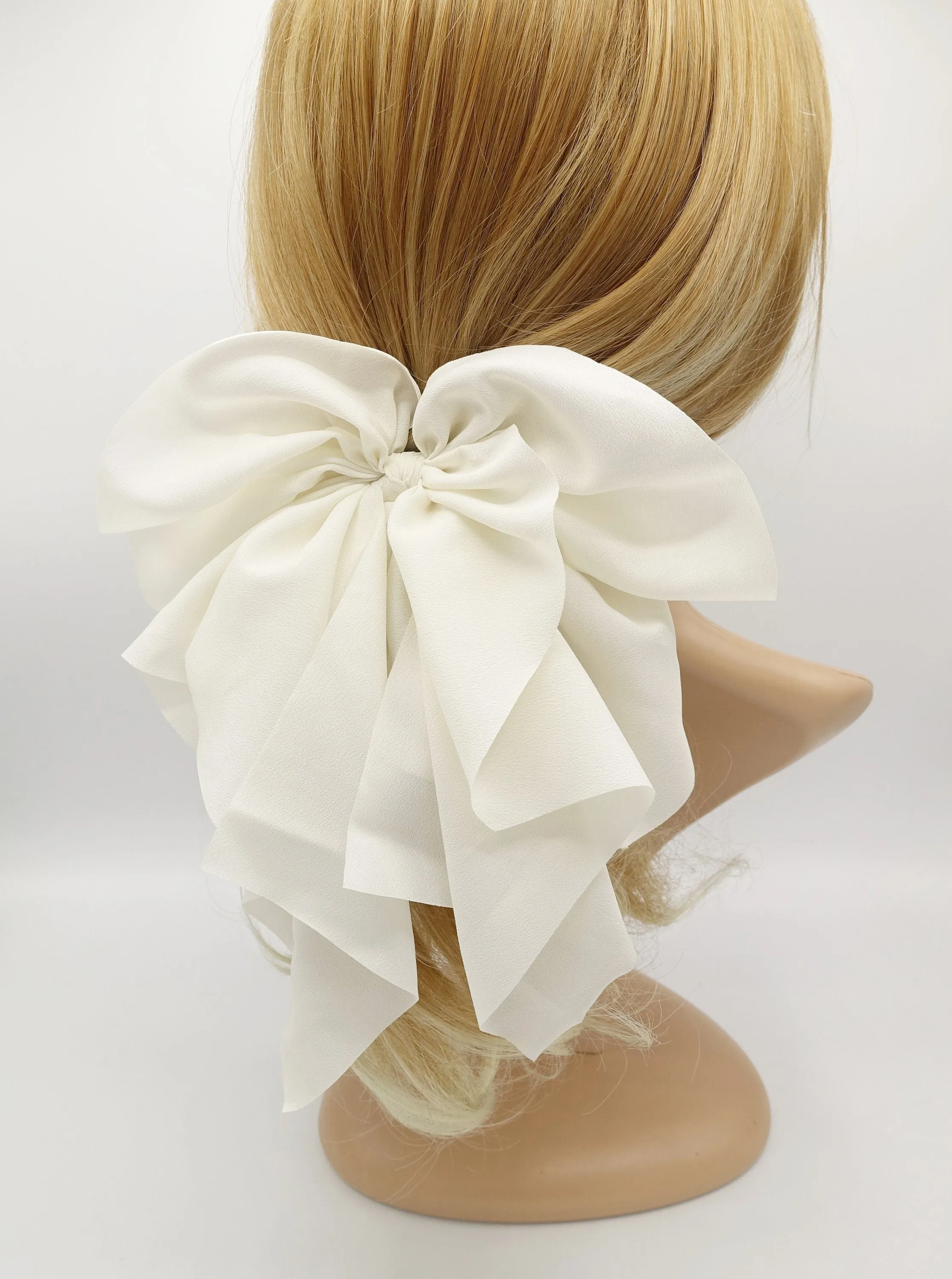 big pleated tail hair bow feminine hair accessory for women