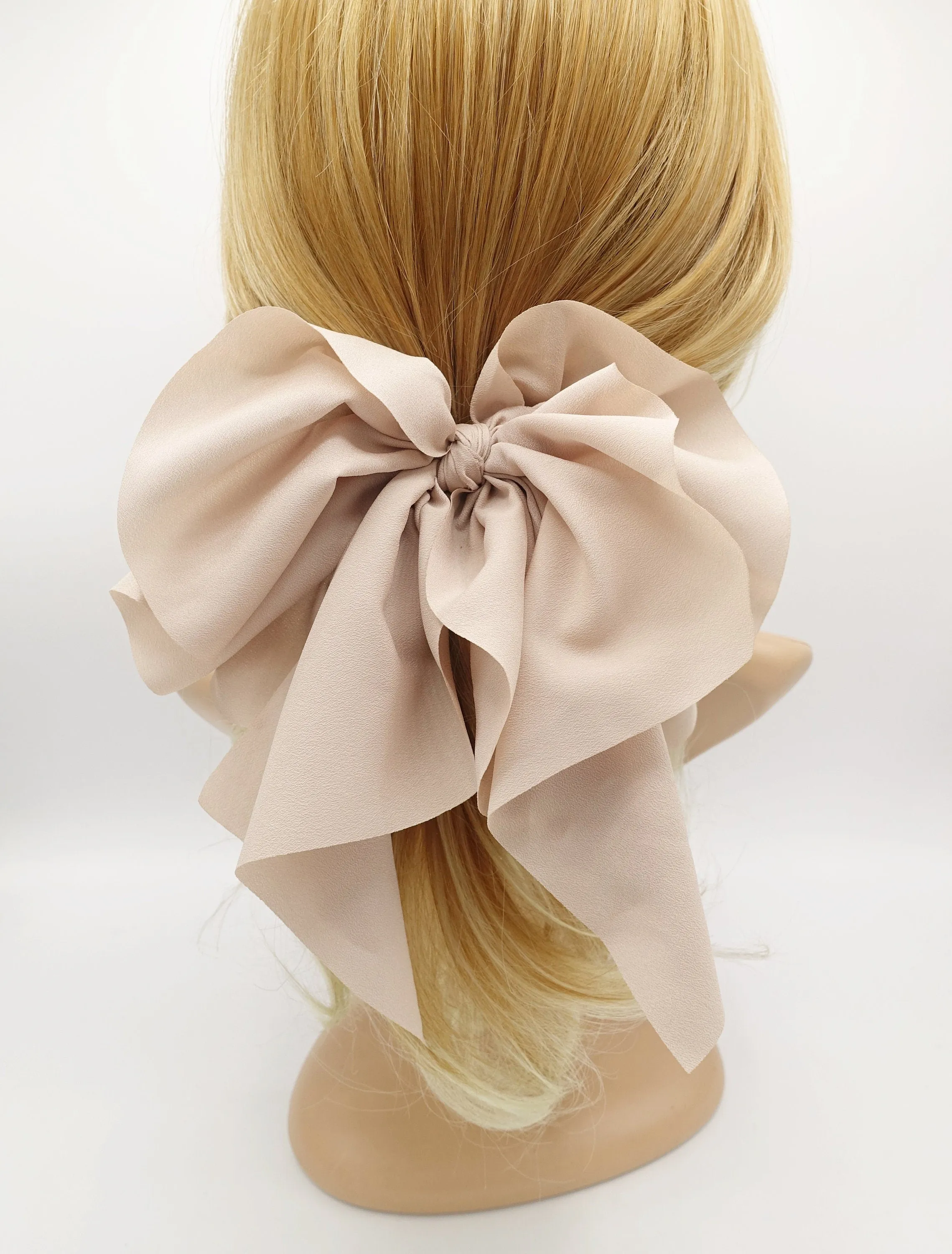 big pleated tail hair bow feminine hair accessory for women