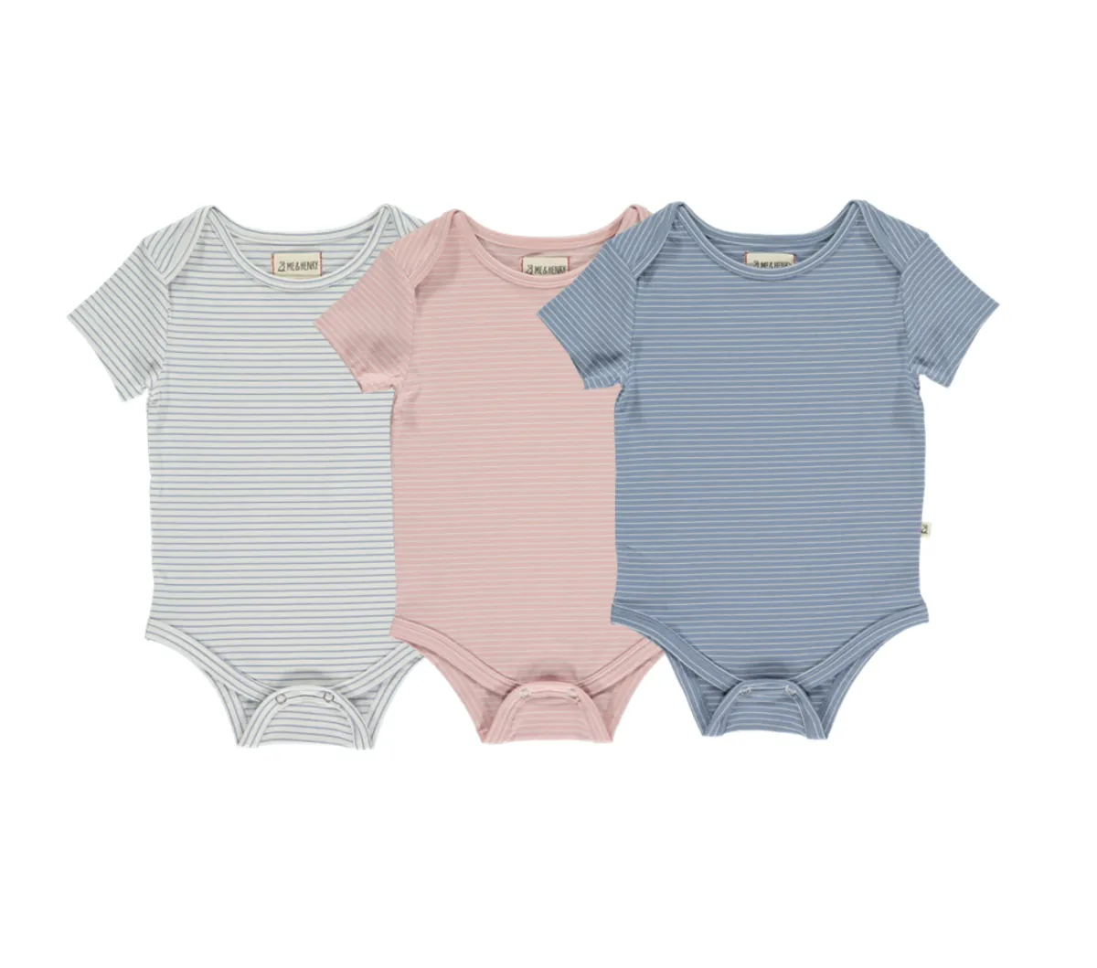 Blue Walty Soft Stripe Short Sleeve Onesie