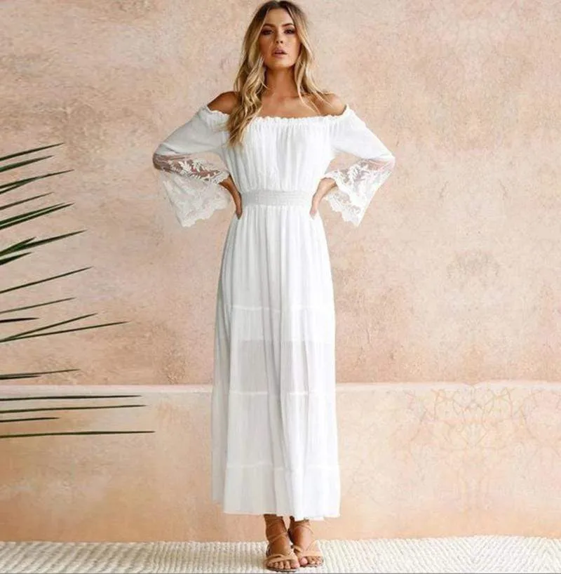 Boho Sexy Lace Beach Maxi Long Dress