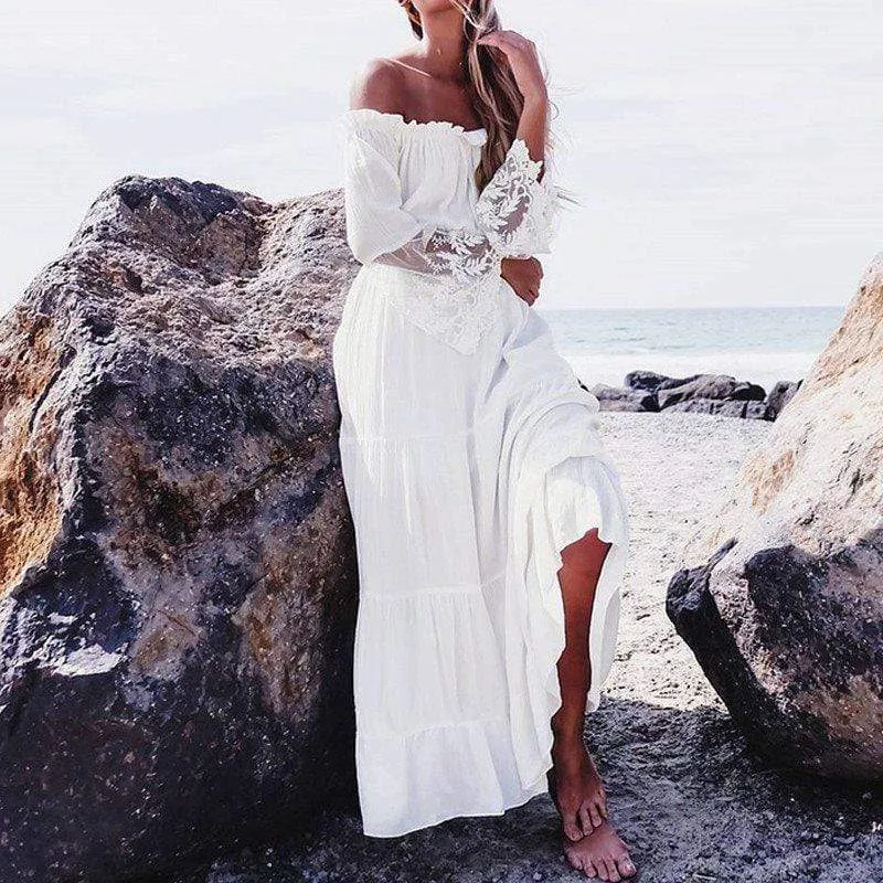 Boho Sexy Lace Beach Maxi Long Dress