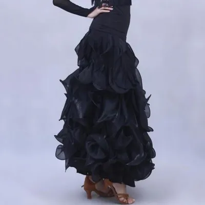 Cascade of Ruffles! Flamenco, Tango, Ballroom Showcase & Performance Skirt