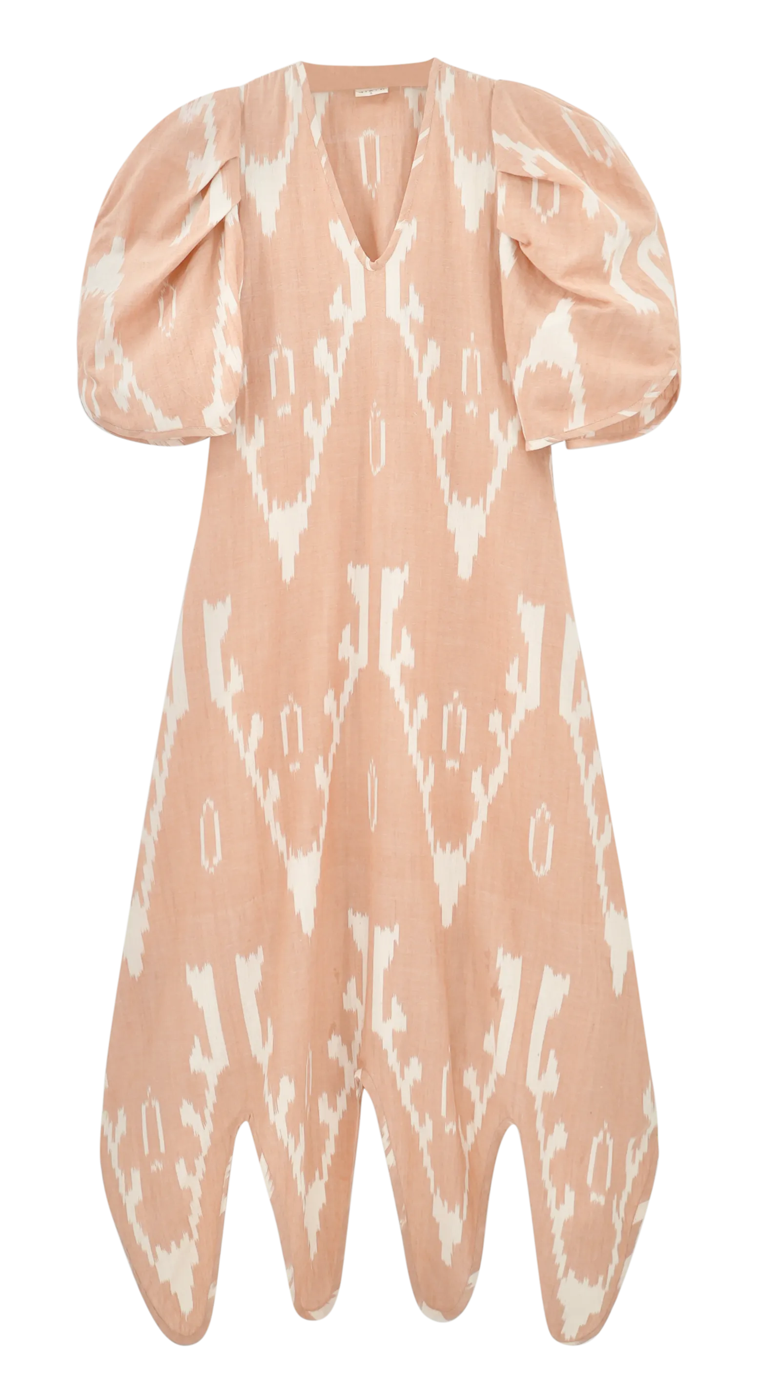 Cassis Dress in Conch Ikat / Scallop Hem