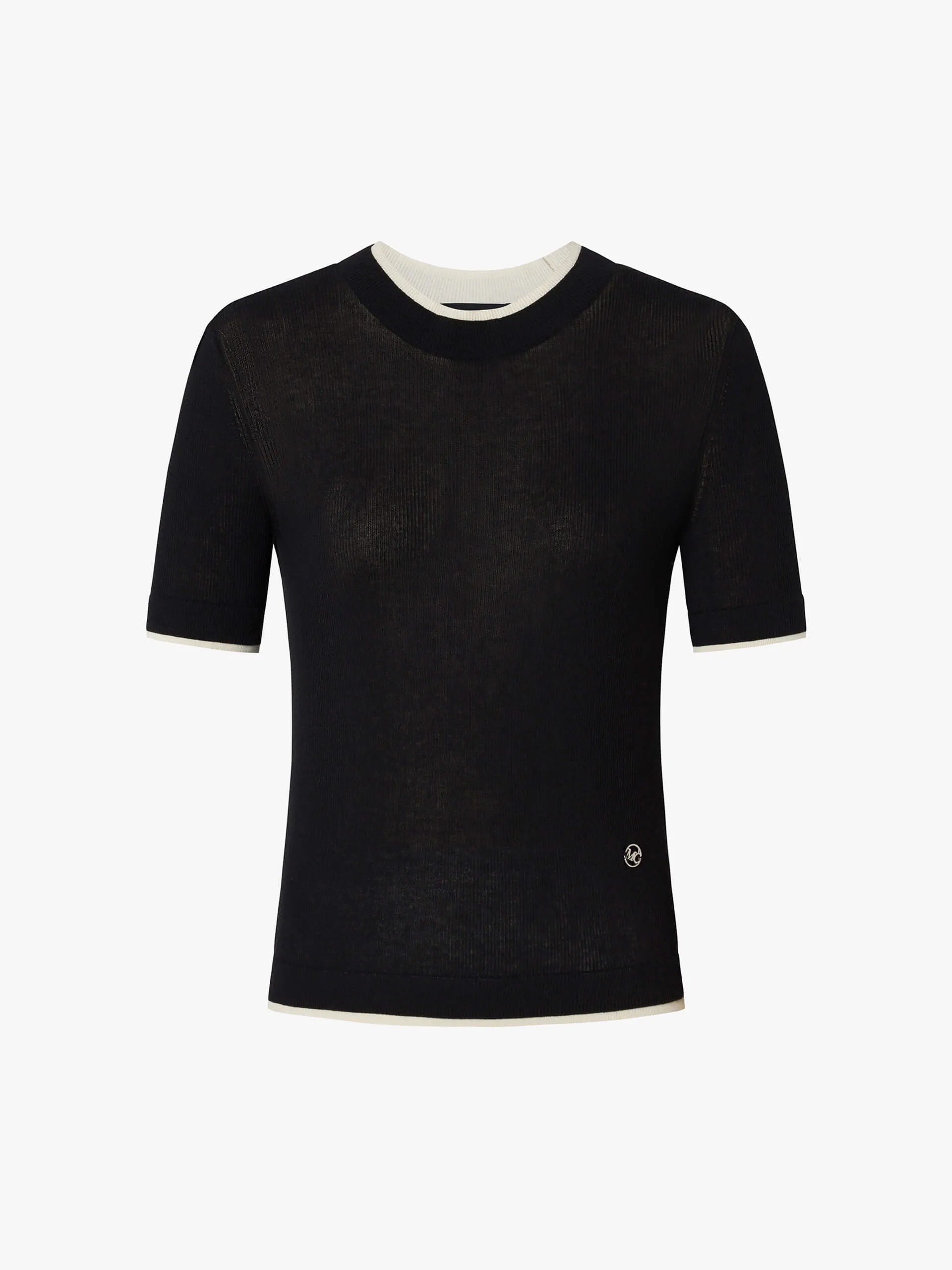 Contrast Trim Fitted T-shirt