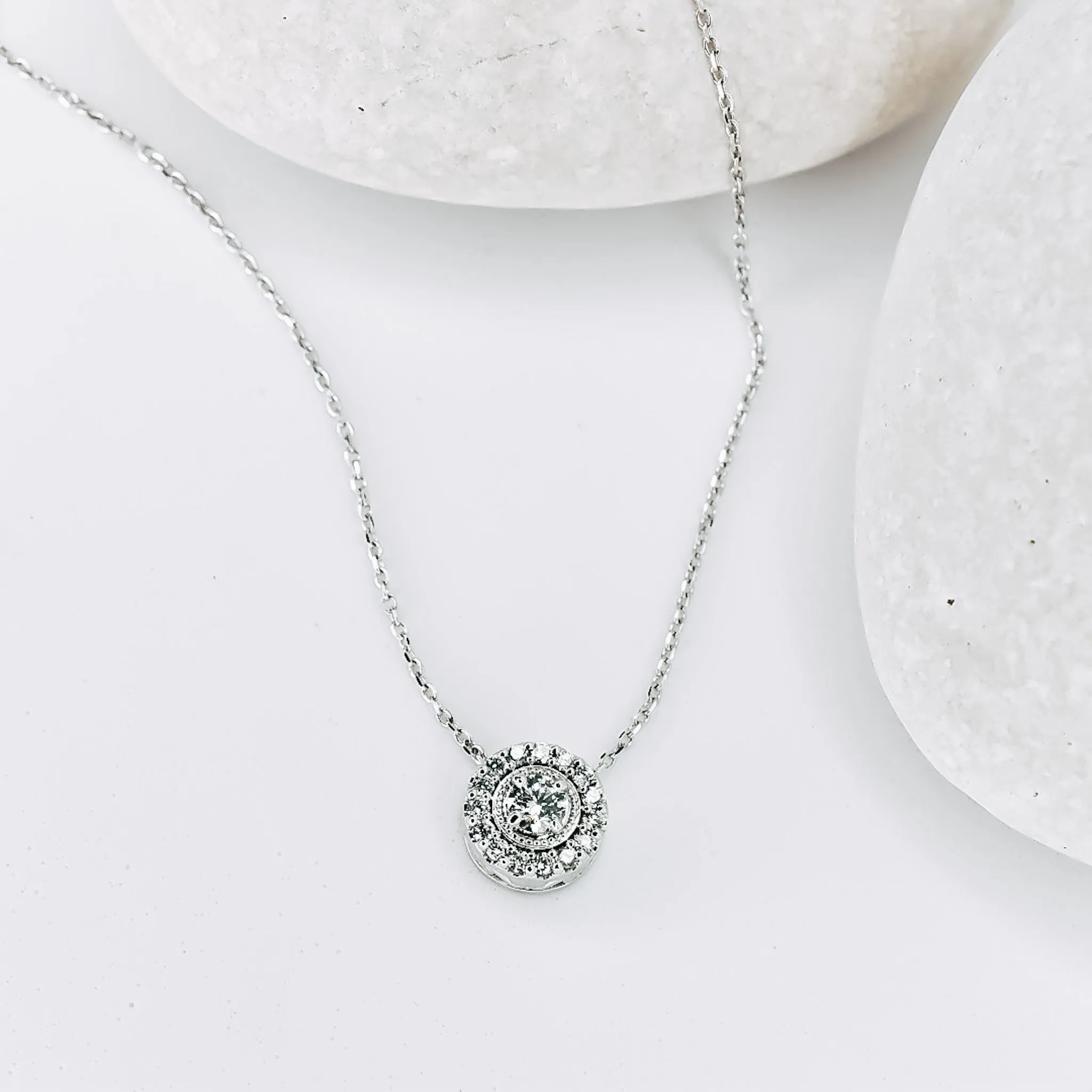 Diamond Halo Necklace