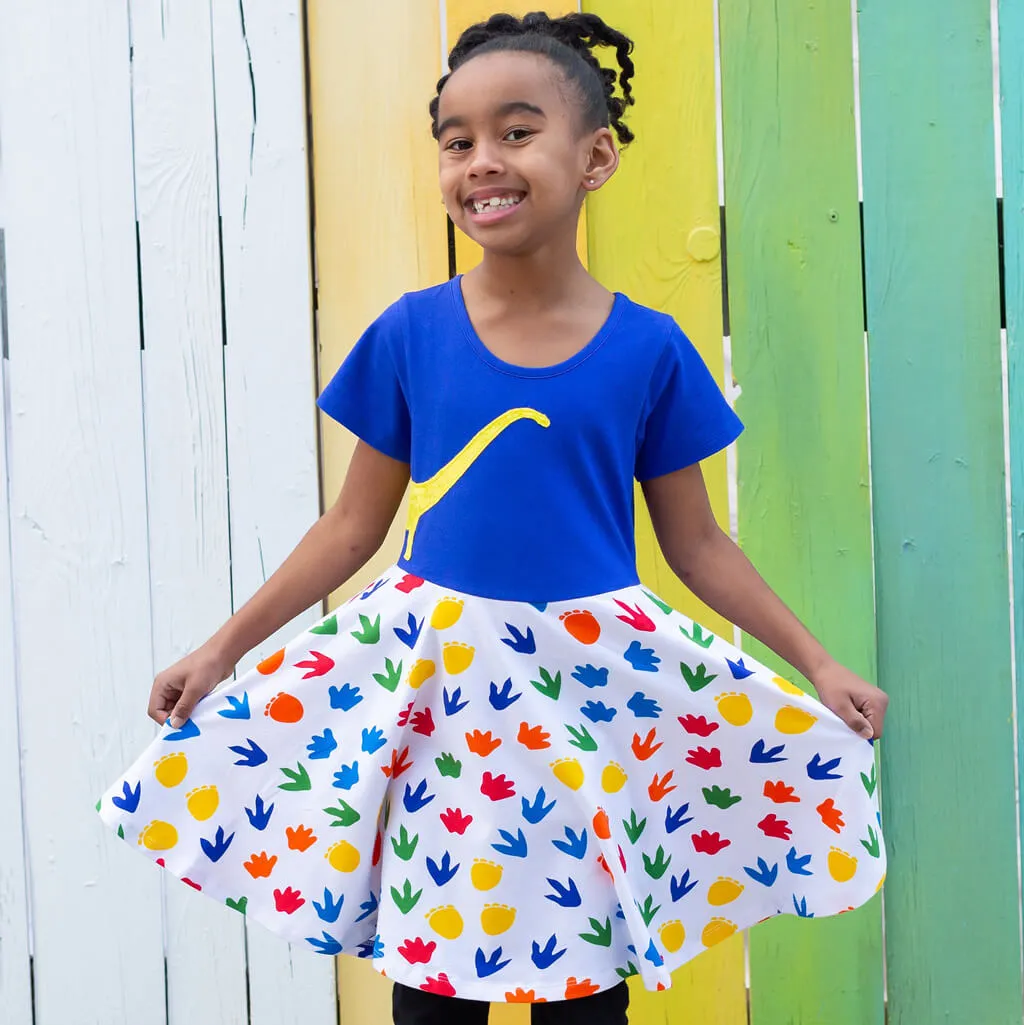 Dinosaur Tracks Super Twirler Dress with Pockets