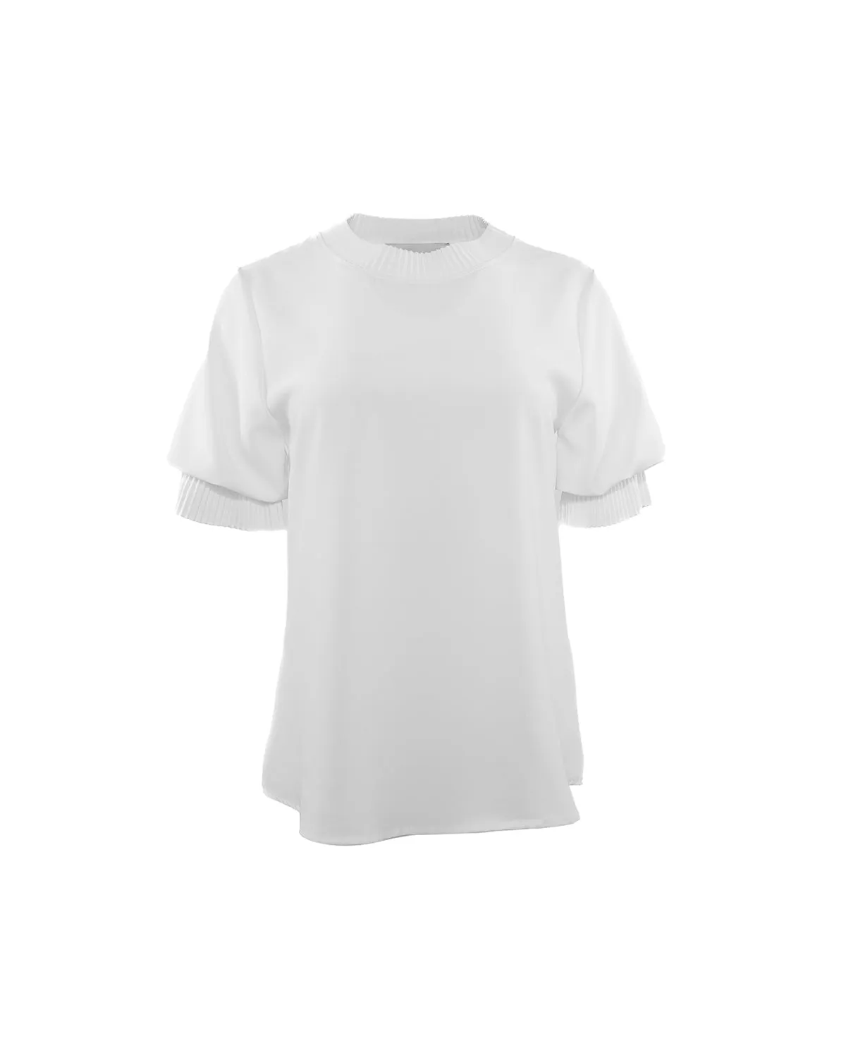 Dione Short Sleeve Pleated Neck Top