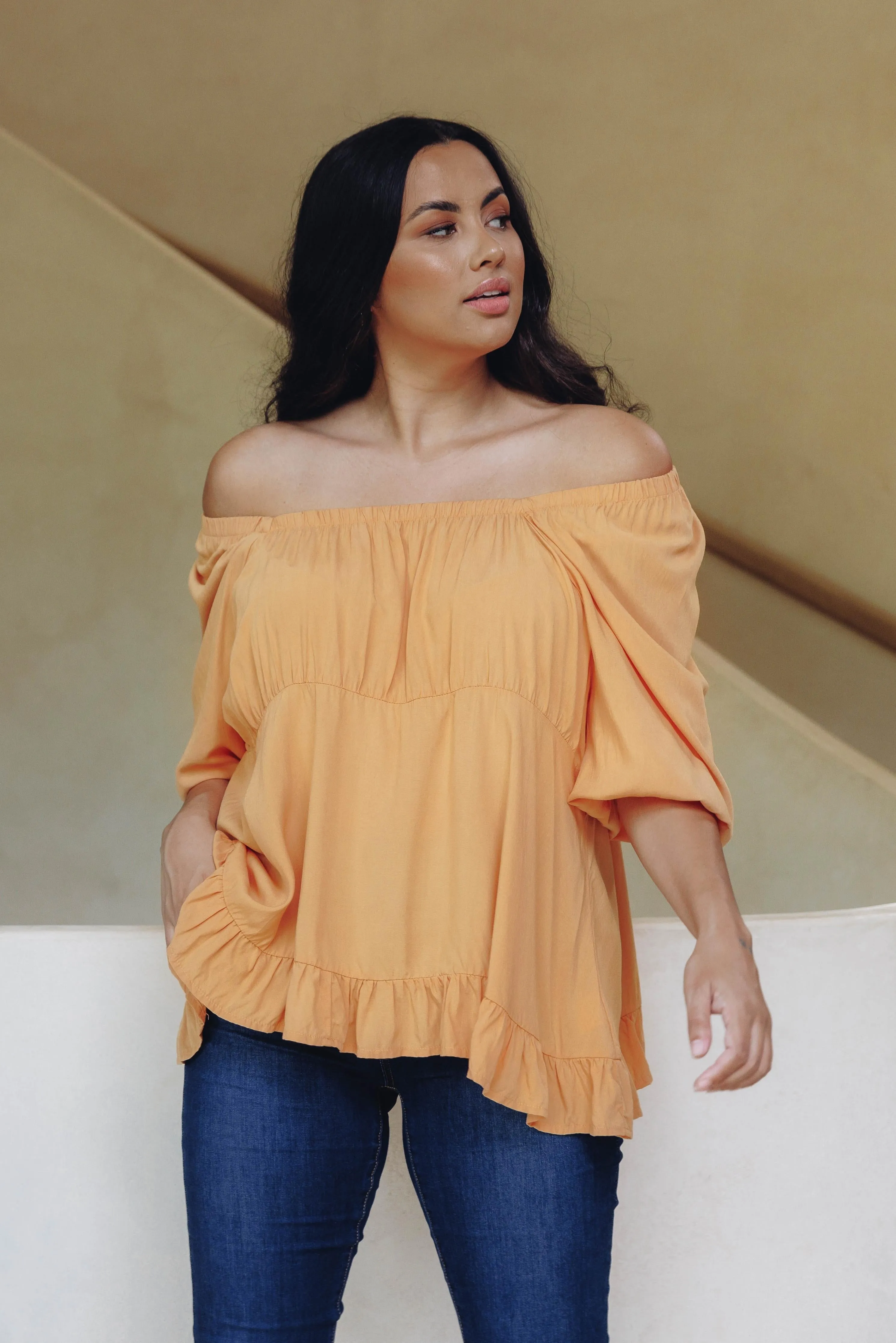 Elfie Ruffle Top | Citrus | FINAL SALE