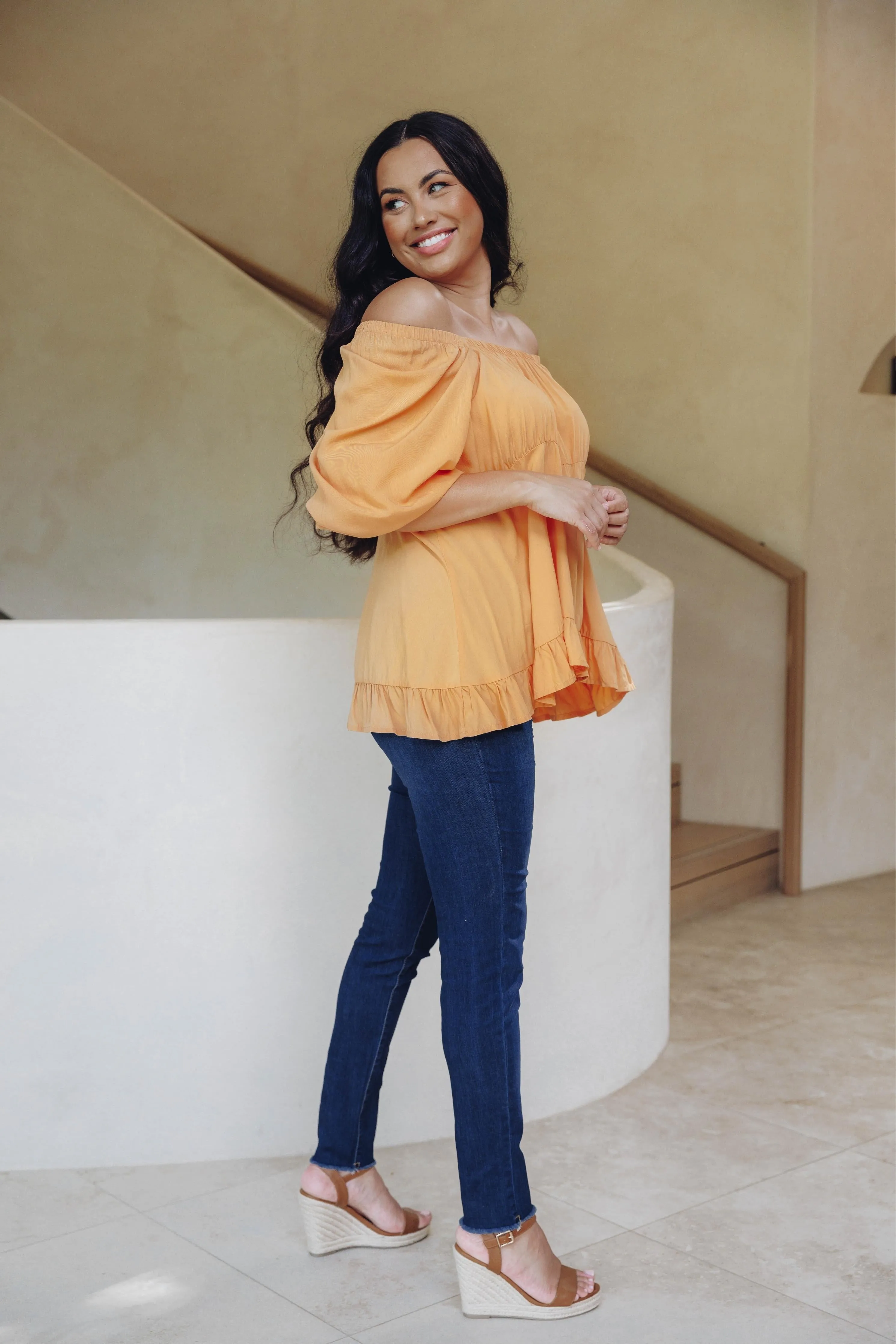 Elfie Ruffle Top | Citrus | FINAL SALE