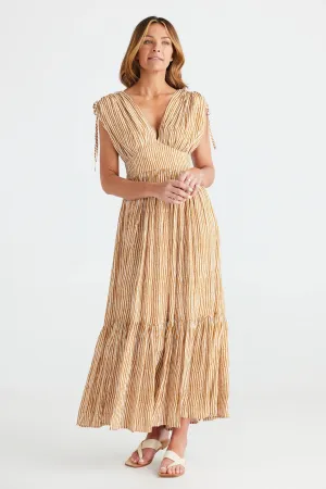 Ellody Dress in Tan Stripe