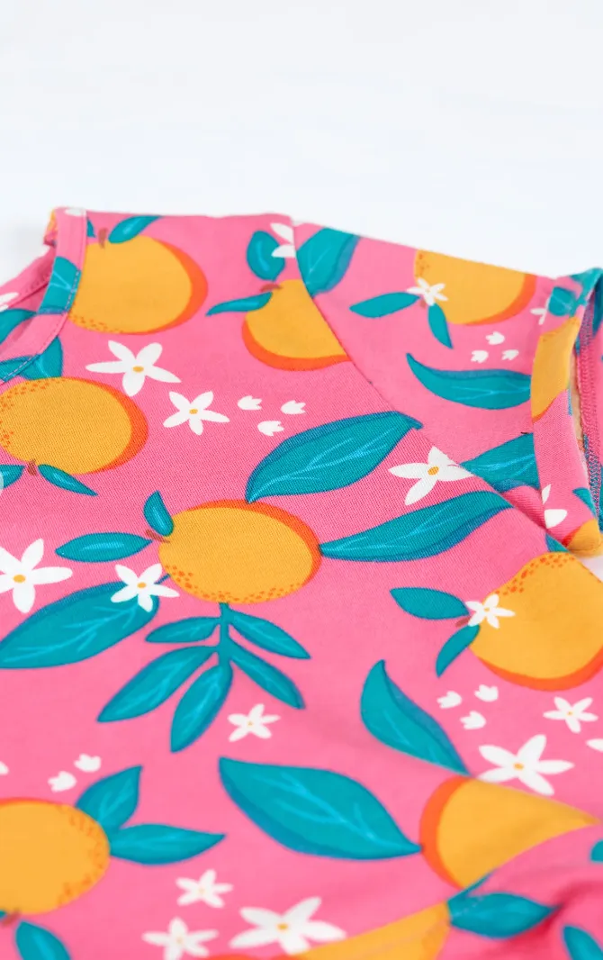 Frugi Summer Skater Dress - Orange Blossom