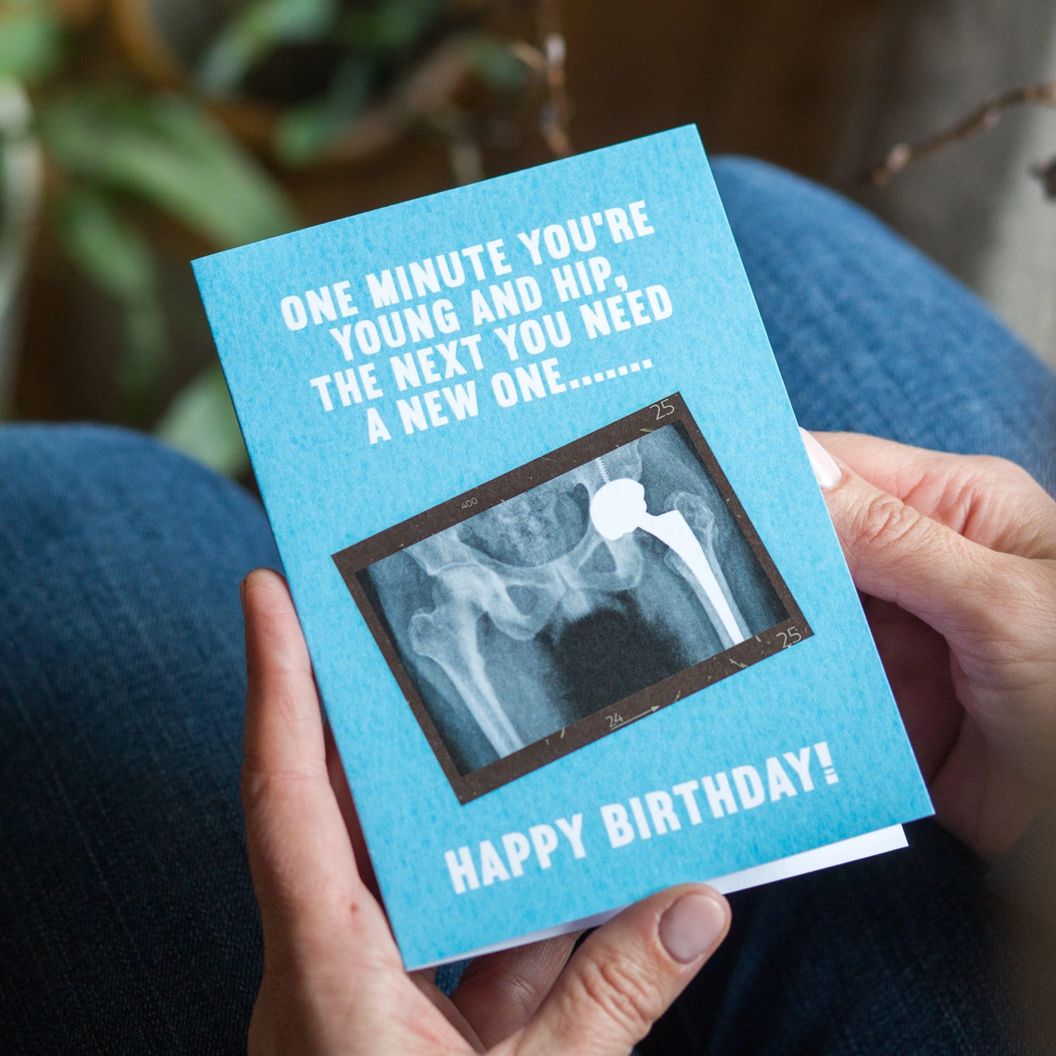 Funny New Hip Birthday Card