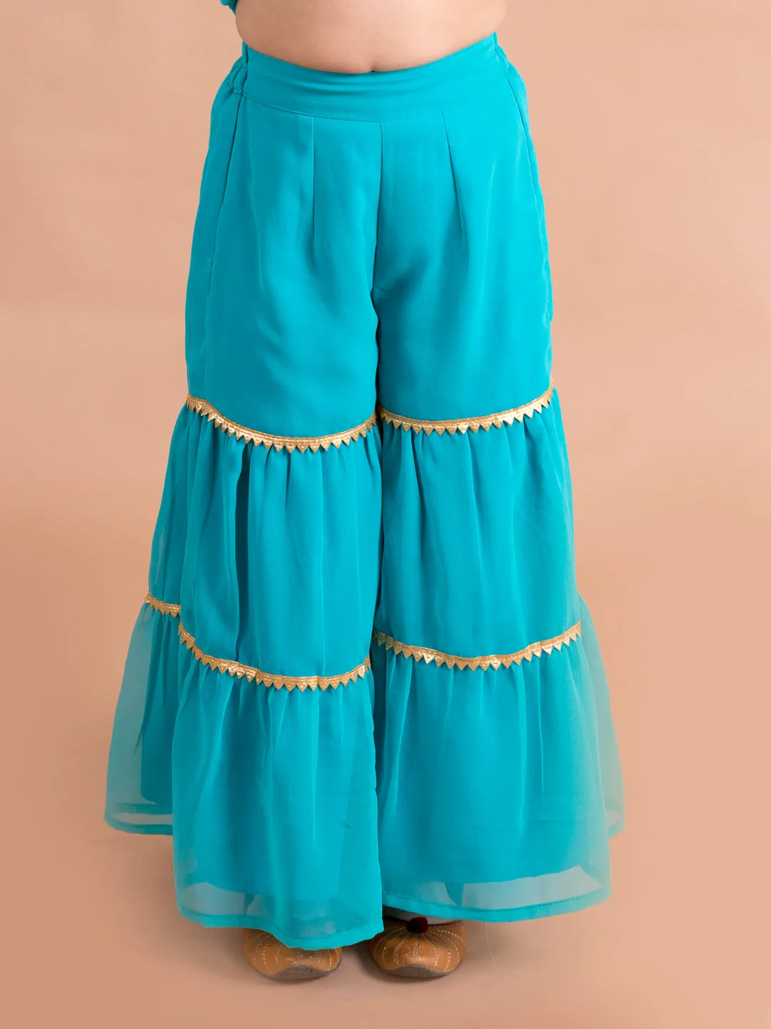 Girls High Slit Kurti With Skirt