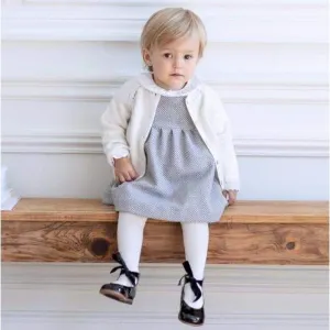 Girls Pastel Grey Viscose Dress