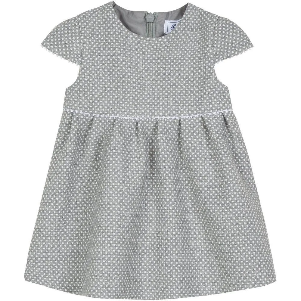 Girls Pastel Grey Viscose Dress