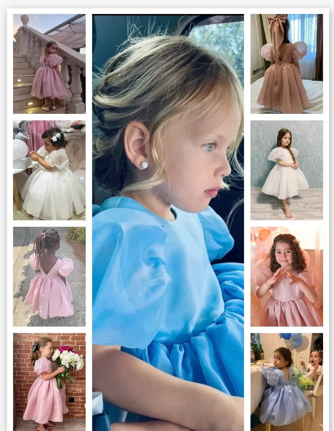 Girls Puff Sleeve Princess Dress