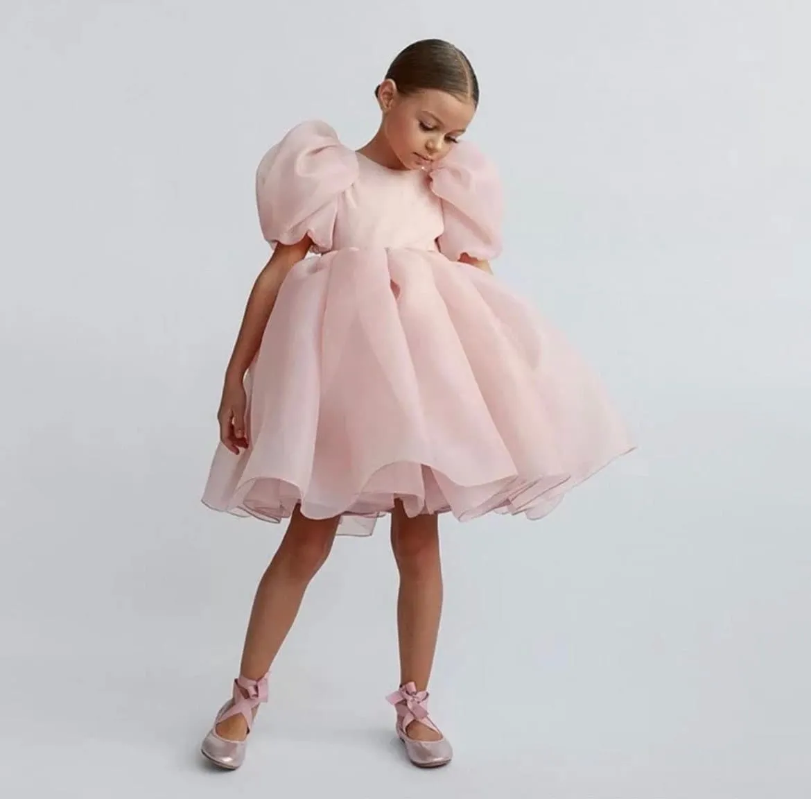 Girls Puff Sleeve Princess Dress