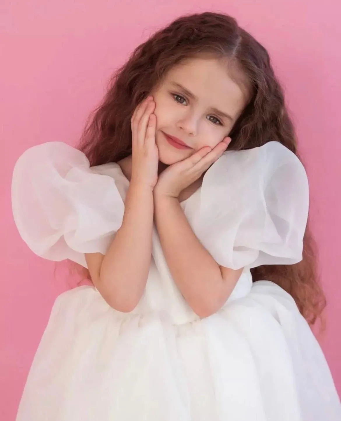 Girls Puff Sleeve Princess Dress