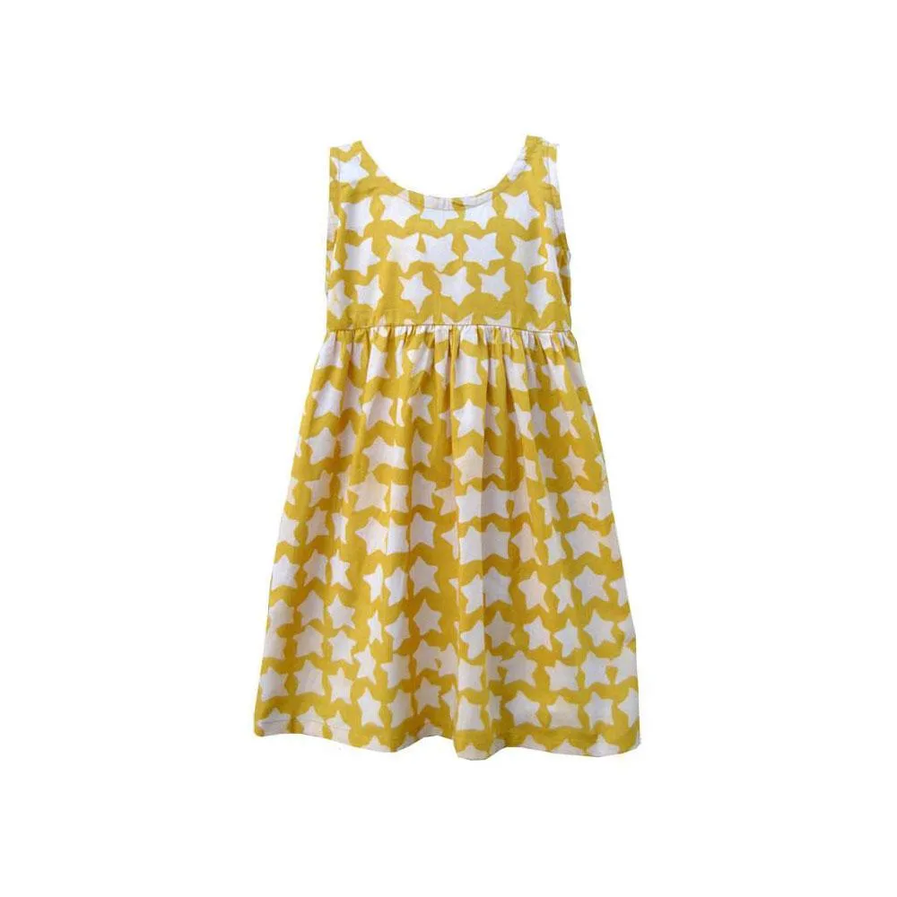 Girls Sundress Gold Stars Global Mamas