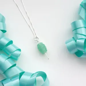 Glass Cotton Candy Necklace in Teal by Emma Gerard