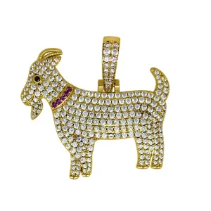 GOAT with Collar Gold Bling Bling Pendant