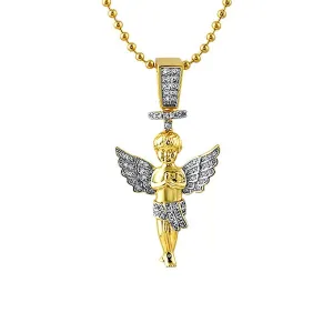 Gold Halo Angel Micro Hip Hop Pendant