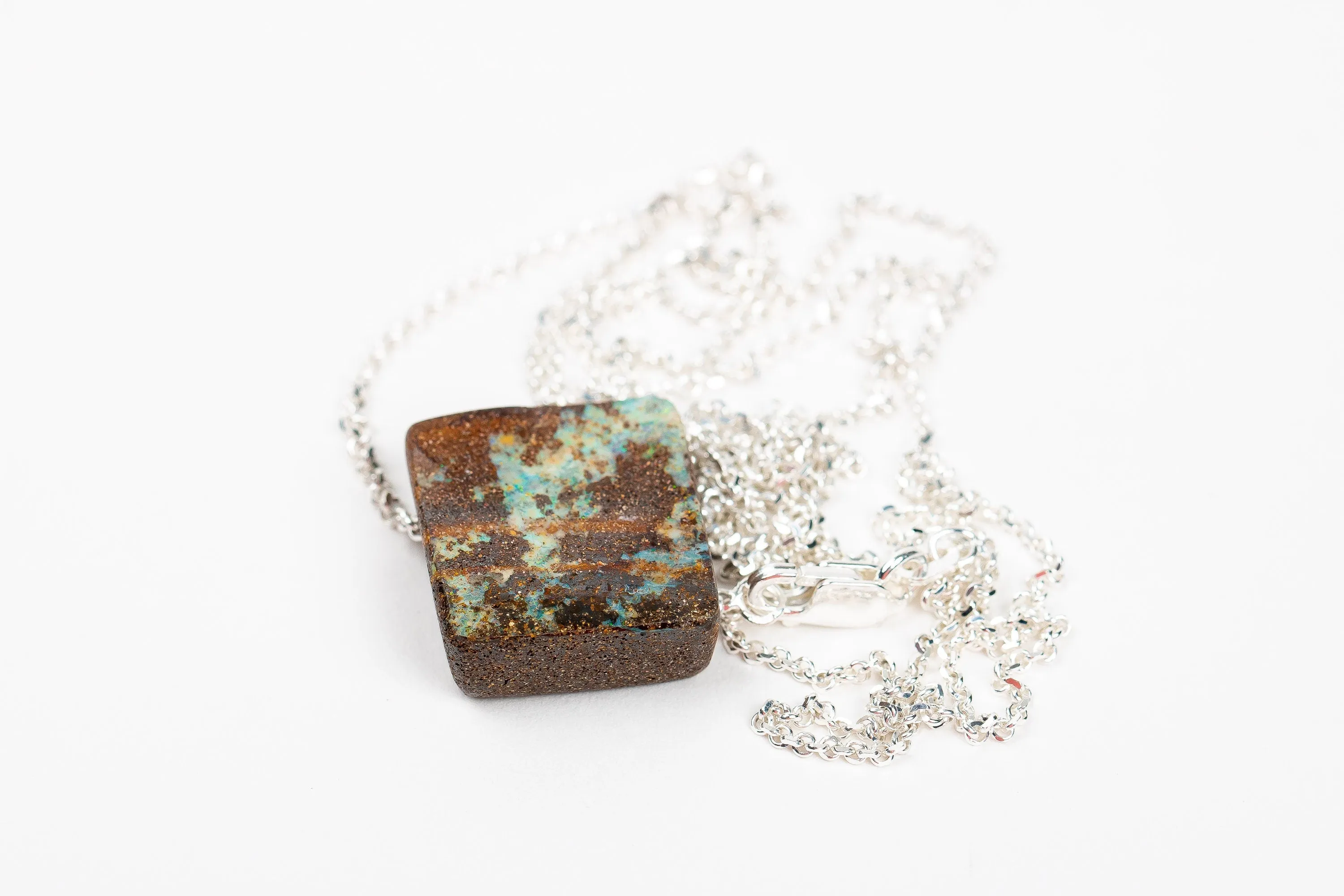 Green Boulder Opal Necklace