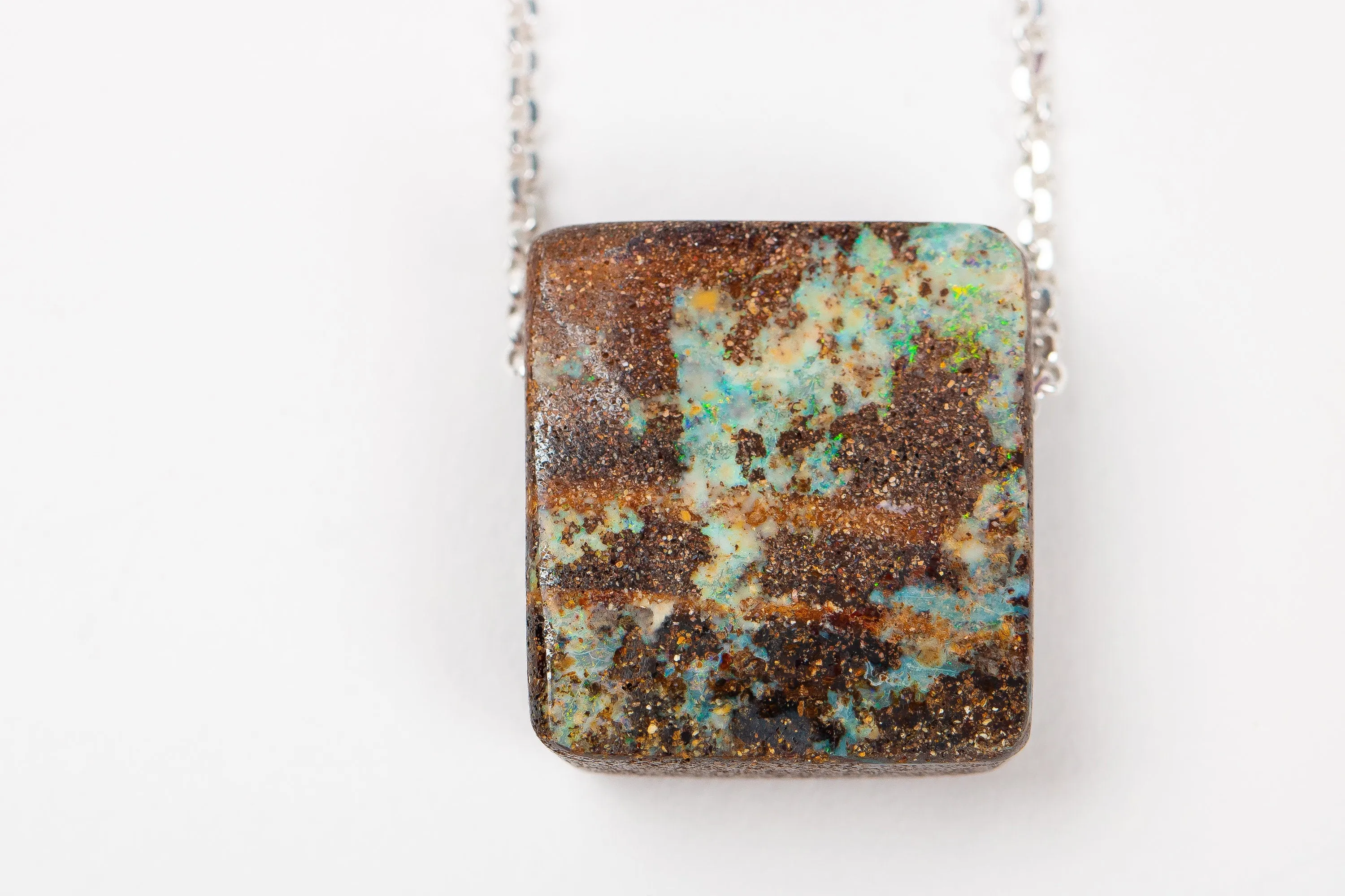 Green Boulder Opal Necklace