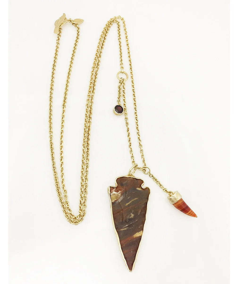 Heather Benjamin | Carmalized Auburn Arrowhead Necklace