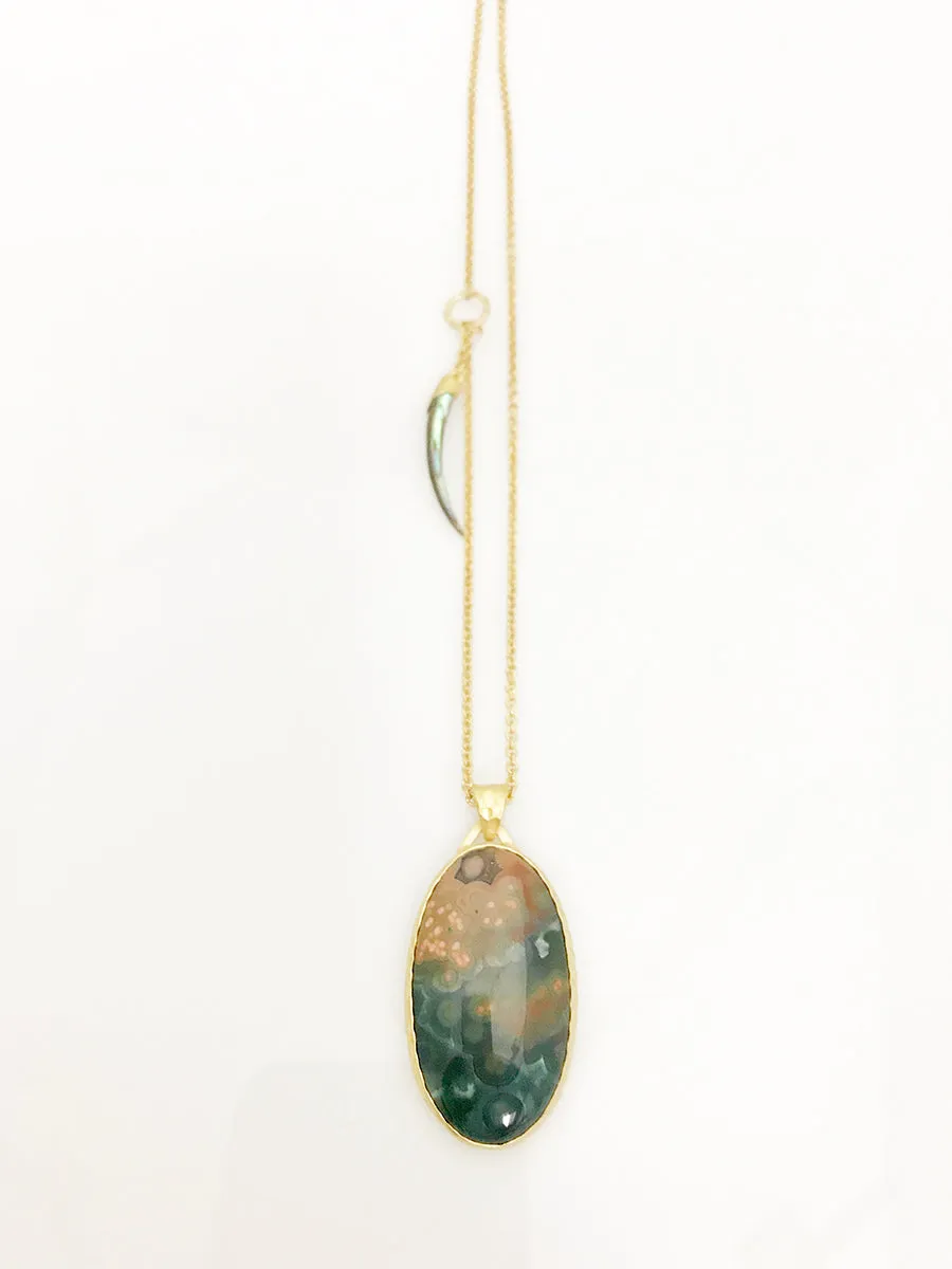 Heather Benjamin Oval Jasper Necklace