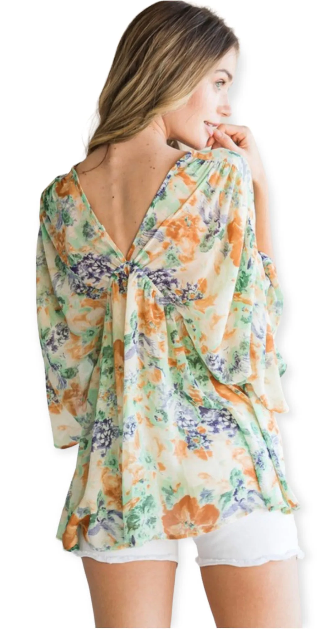 Holly's Floral Chiffon Baby doll Blouse