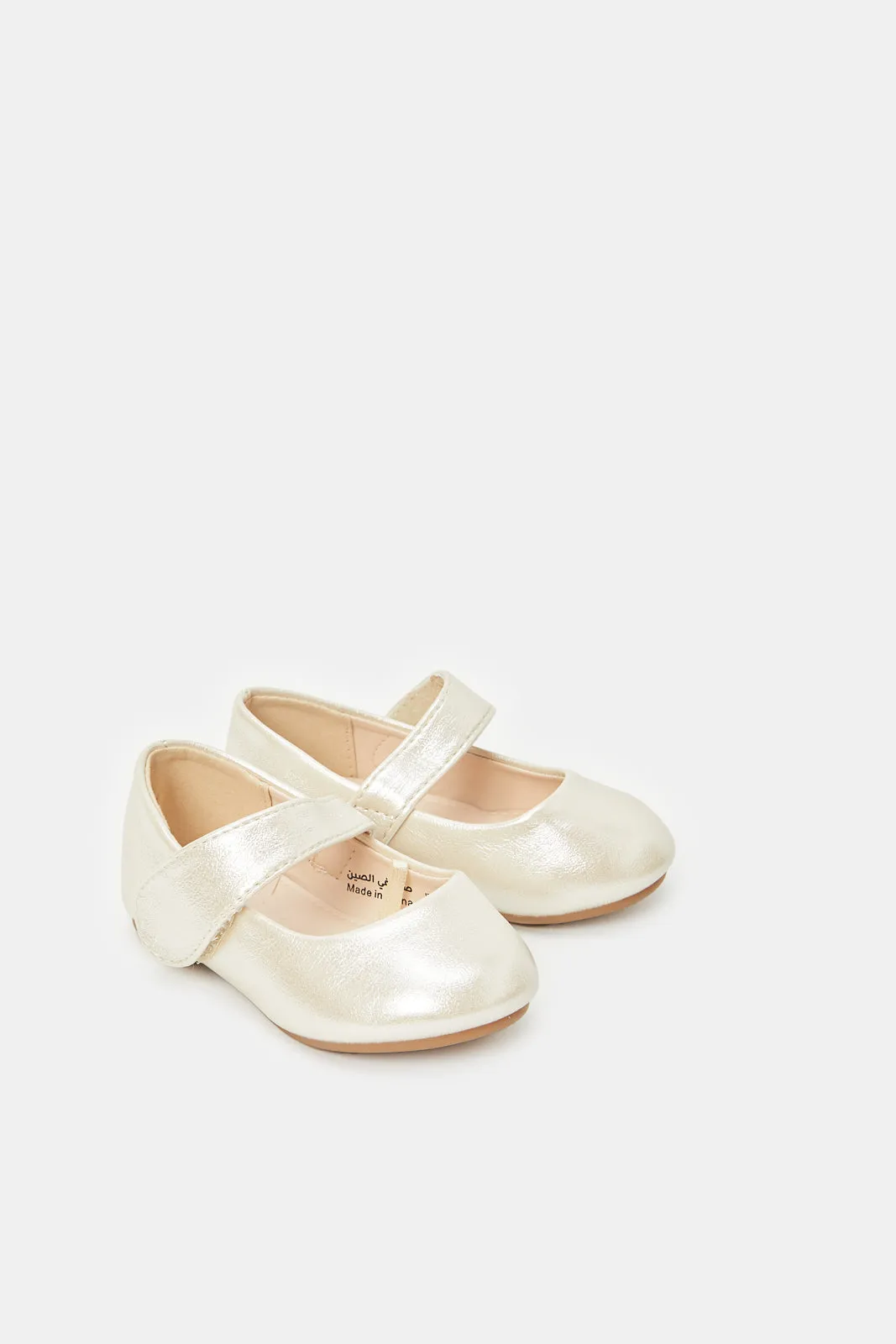 Infant Girls Ivory Strap Ballerina