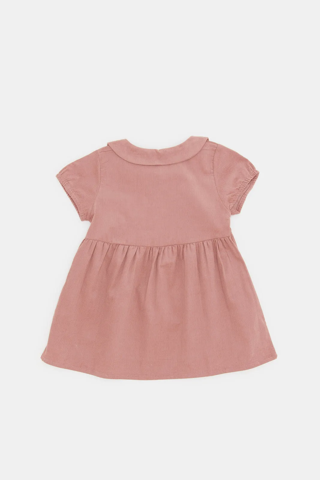 Infant Girls Pink Front Button Dress