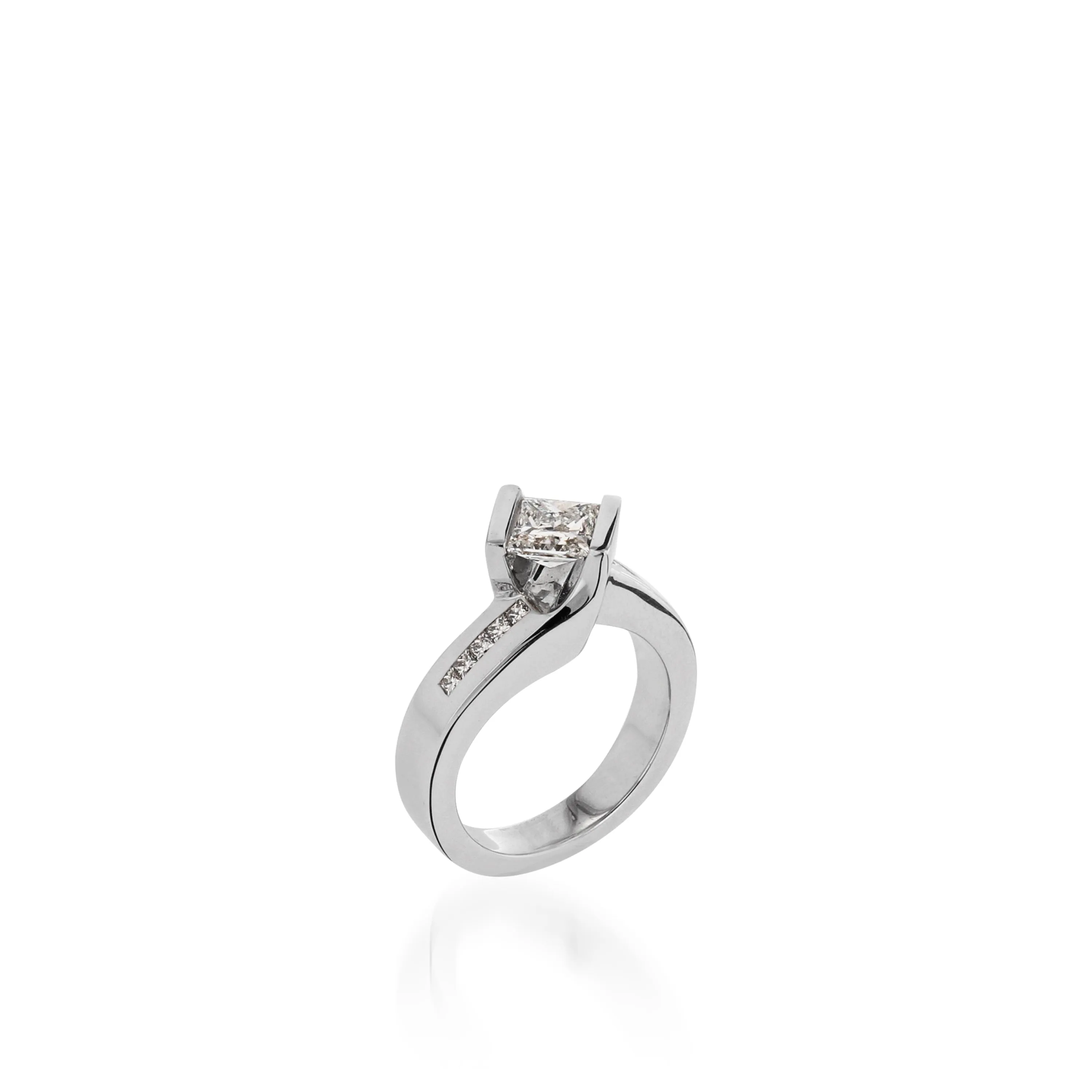 Intrigue Princess Cut White Gold Engagement Ring