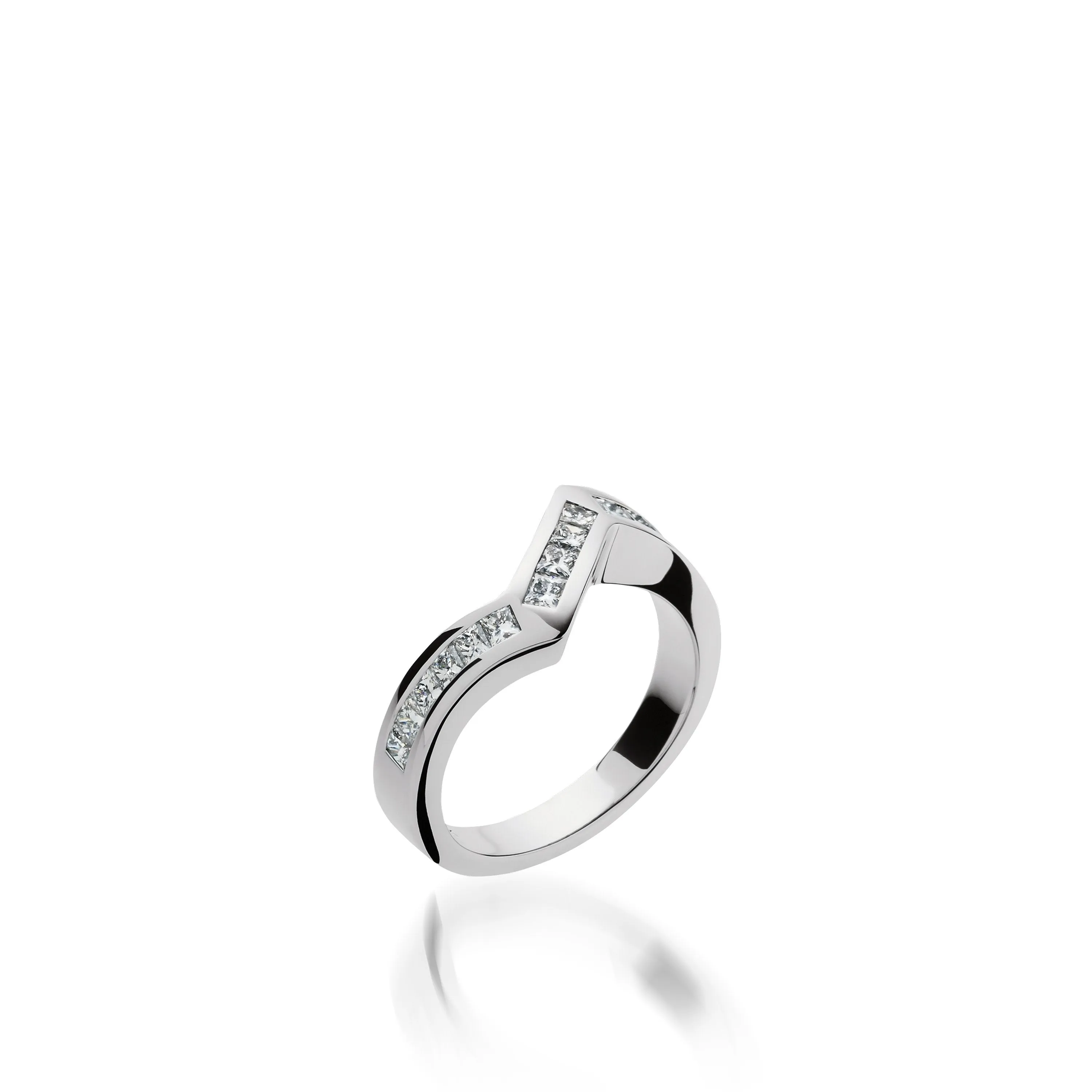 Intrigue Princess Cut White Gold Engagement Ring